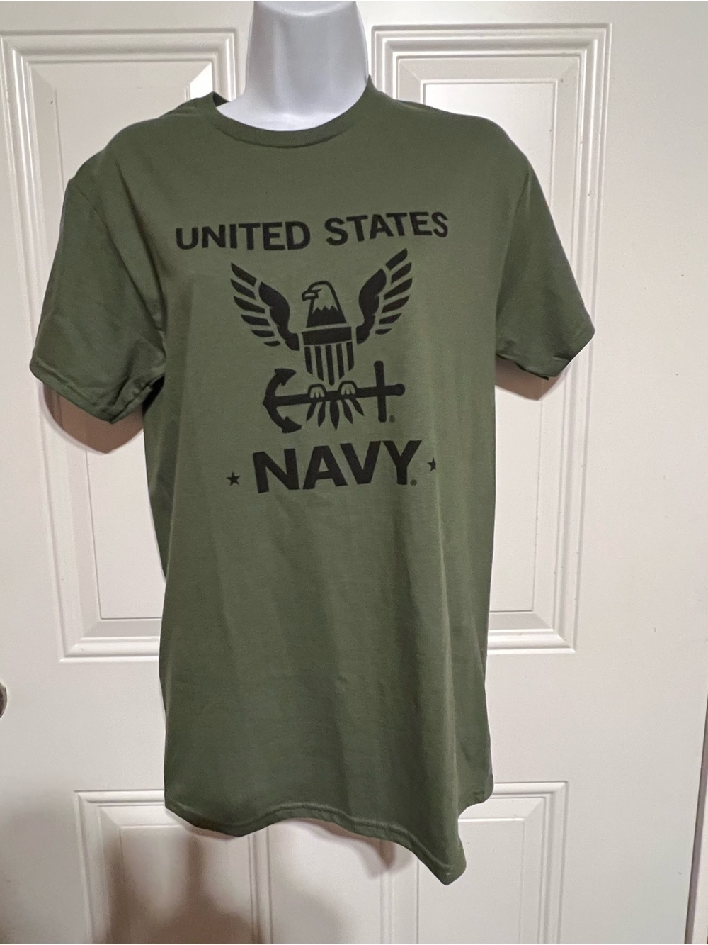 Gildan Olive Green United States Navy Graphic Tee